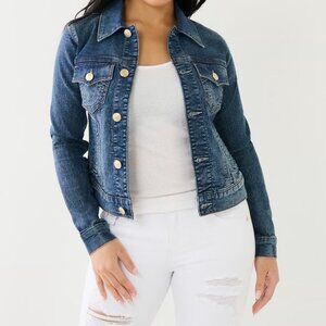 True Religion NWT Sz S  Medium  Wash Jesse Single Needle Slim Fit Denim Jacket